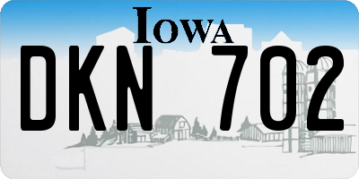 IA license plate DKN702