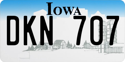 IA license plate DKN707