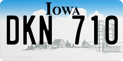 IA license plate DKN710