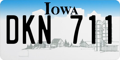 IA license plate DKN711