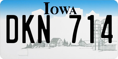 IA license plate DKN714