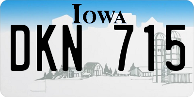 IA license plate DKN715