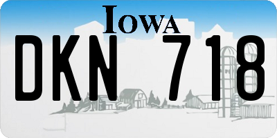 IA license plate DKN718