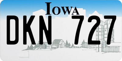 IA license plate DKN727
