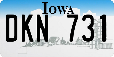 IA license plate DKN731