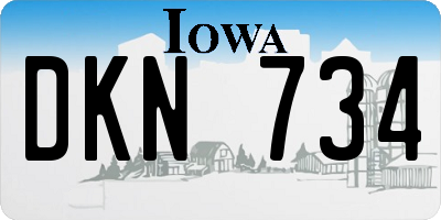 IA license plate DKN734