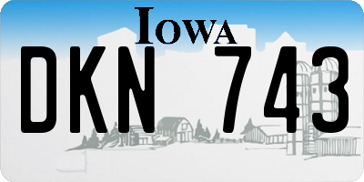 IA license plate DKN743