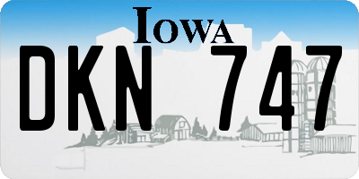 IA license plate DKN747
