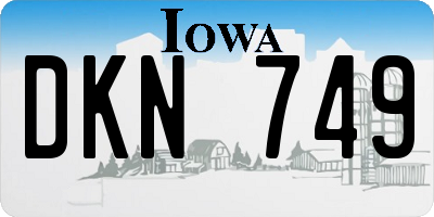 IA license plate DKN749