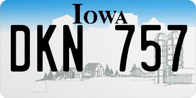 IA license plate DKN757
