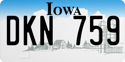 IA license plate DKN759