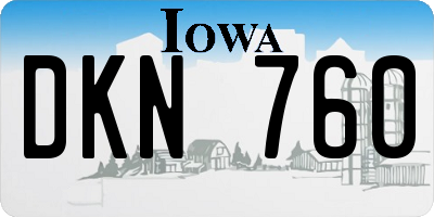 IA license plate DKN760
