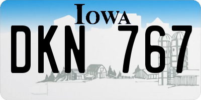 IA license plate DKN767