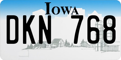 IA license plate DKN768