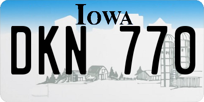 IA license plate DKN770