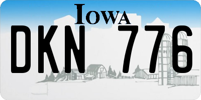 IA license plate DKN776