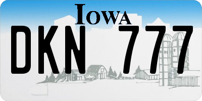IA license plate DKN777