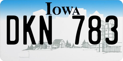 IA license plate DKN783