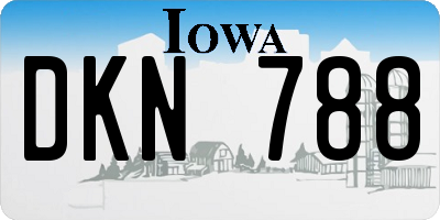 IA license plate DKN788