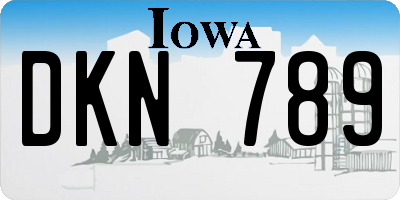 IA license plate DKN789