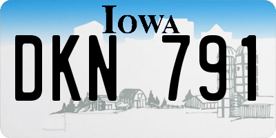 IA license plate DKN791