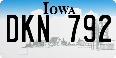 IA license plate DKN792