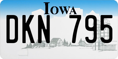 IA license plate DKN795