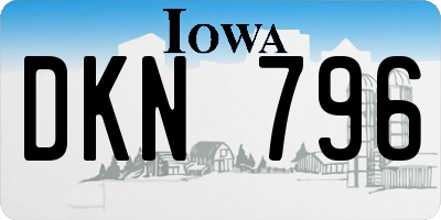 IA license plate DKN796