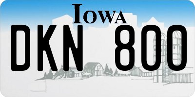 IA license plate DKN800