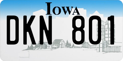 IA license plate DKN801