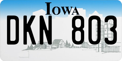 IA license plate DKN803