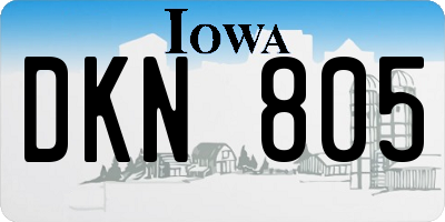 IA license plate DKN805