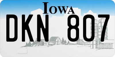 IA license plate DKN807