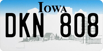 IA license plate DKN808