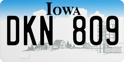 IA license plate DKN809
