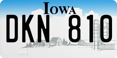 IA license plate DKN810