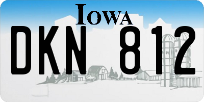 IA license plate DKN812