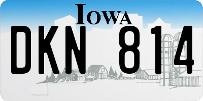 IA license plate DKN814