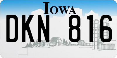 IA license plate DKN816