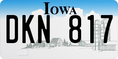 IA license plate DKN817