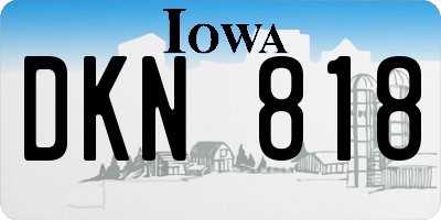 IA license plate DKN818