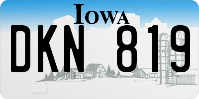 IA license plate DKN819