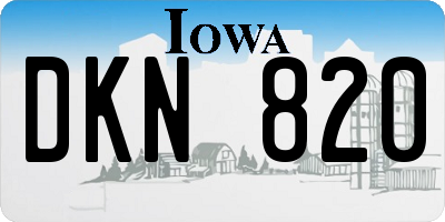 IA license plate DKN820