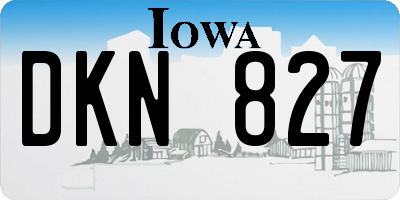 IA license plate DKN827