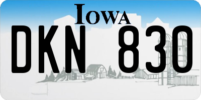 IA license plate DKN830