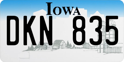 IA license plate DKN835