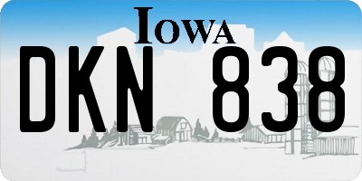 IA license plate DKN838