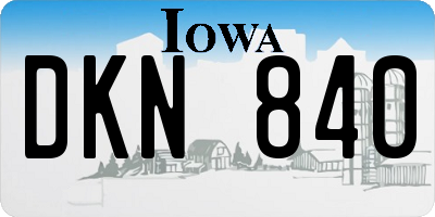 IA license plate DKN840