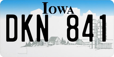 IA license plate DKN841