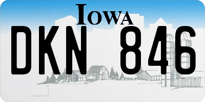 IA license plate DKN846